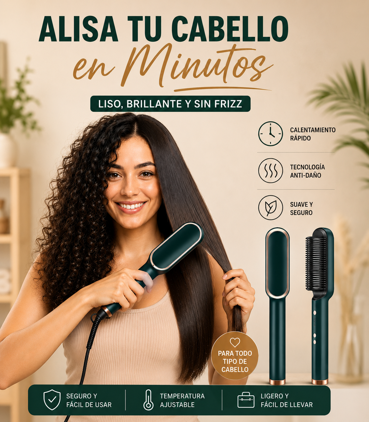 Cepillo Alisador Profesional